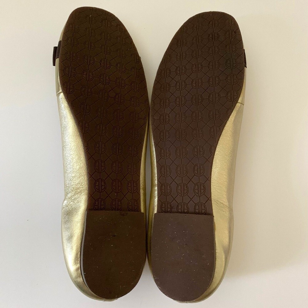 Lilly Pulitzer Lion Knock Knock Leather Ballet Flats‎ Shoes Gold Metallic 6 - Picture 6 of 9